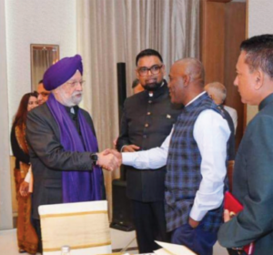 On President Ali’s Official visit to India, Floyd Haynes being introduced to India’s Minister of Energy